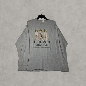 Shakira El Dorado World Tour Long Sleeve Graphic T-Shirt Gray Mens Size L